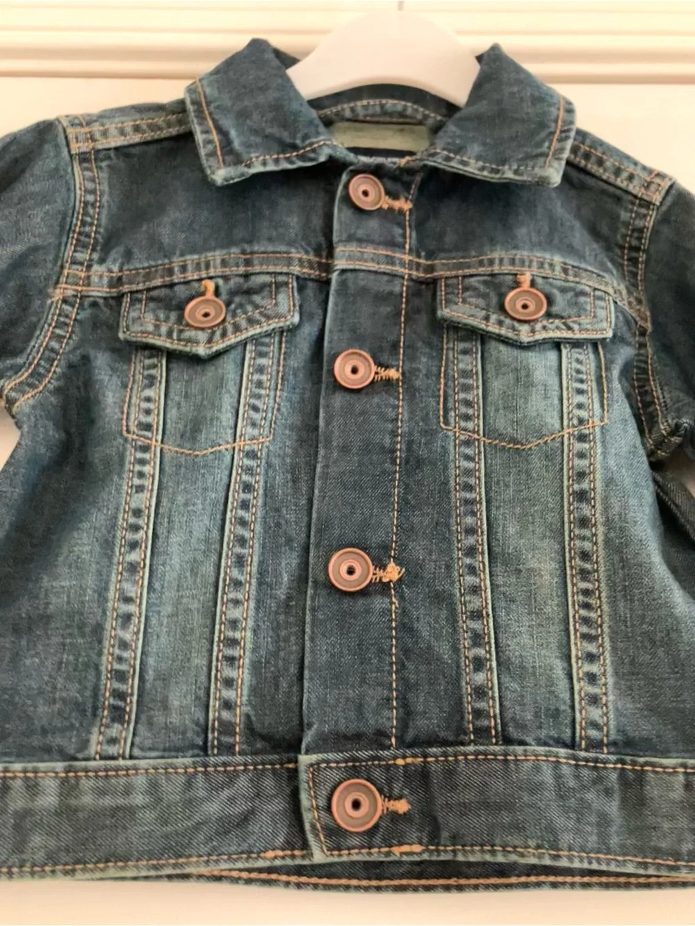 The children’s place dark wash whimsical denim jean jacket-size 9-12m